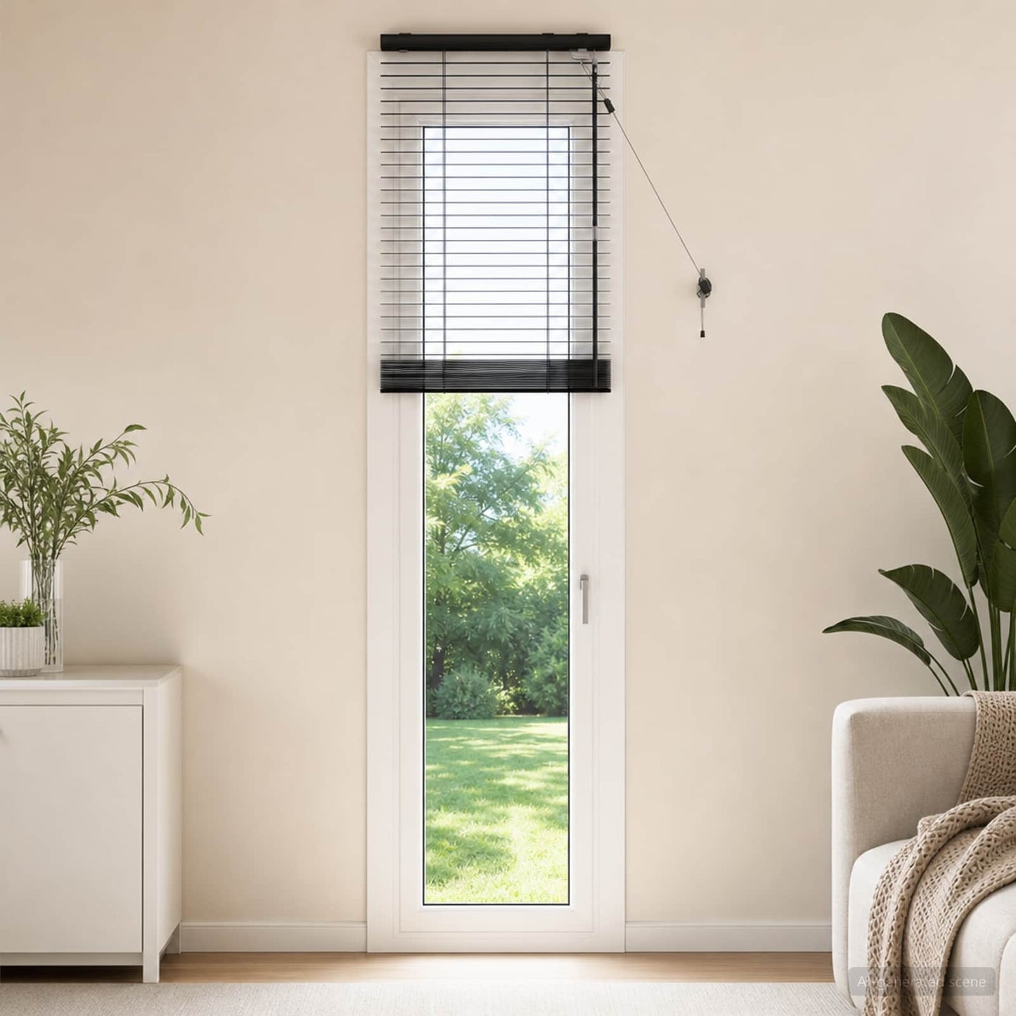 Venetian Blind Black 45 x 250 cm 35 mm Solid Paulownia Wood