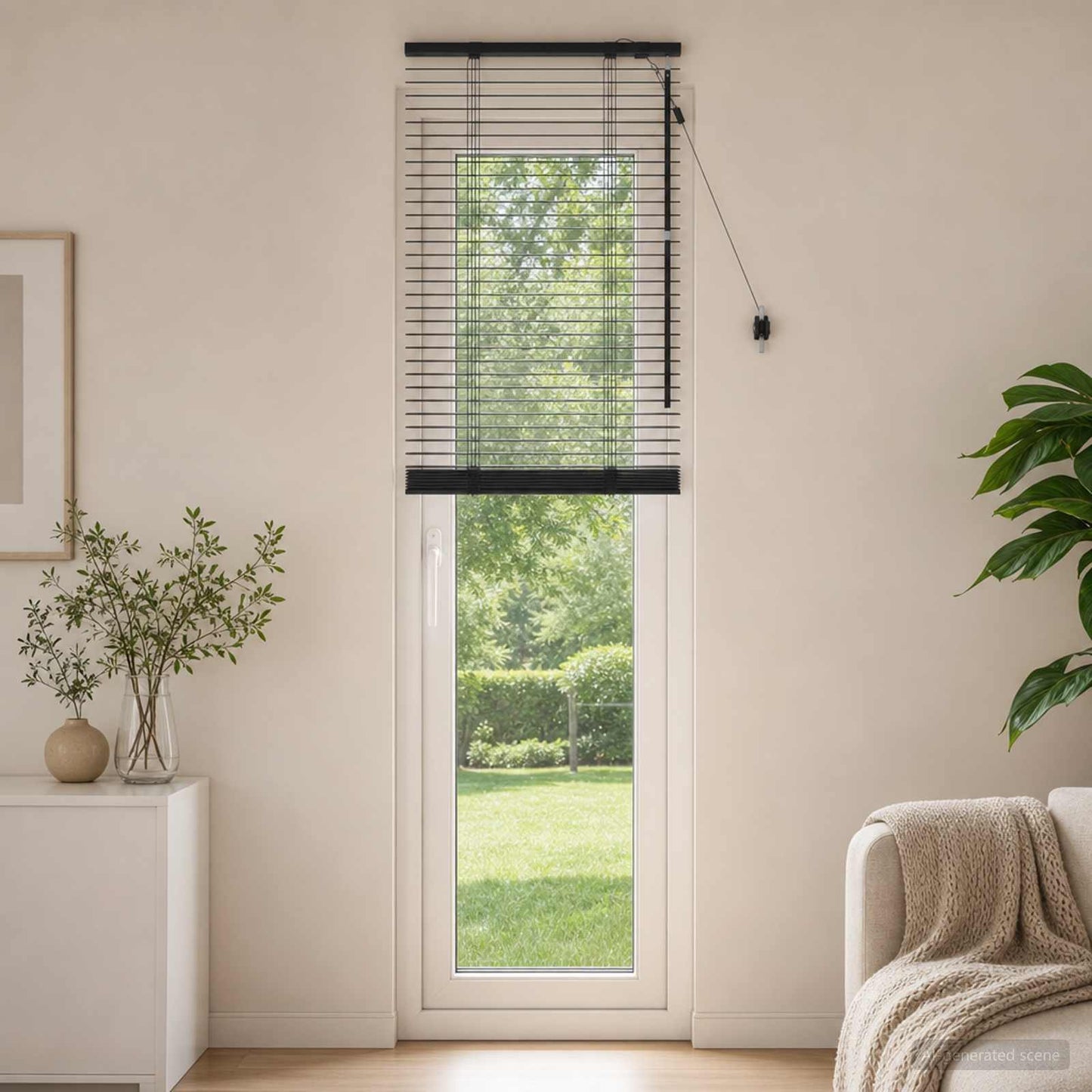 Venetian Blind Black 65 x 250 cm 35 mm Solid Paulownia Wood
