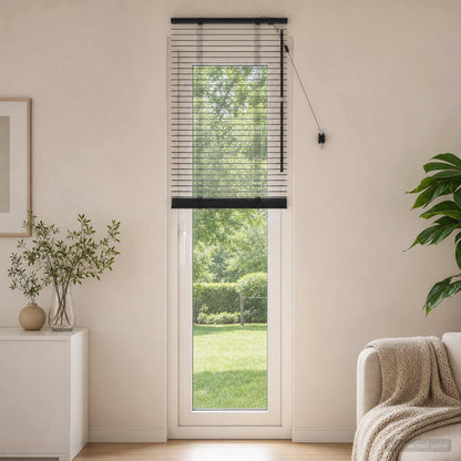 Venetian Blind Black 65 x 250 cm 35 mm Solid Paulownia Wood