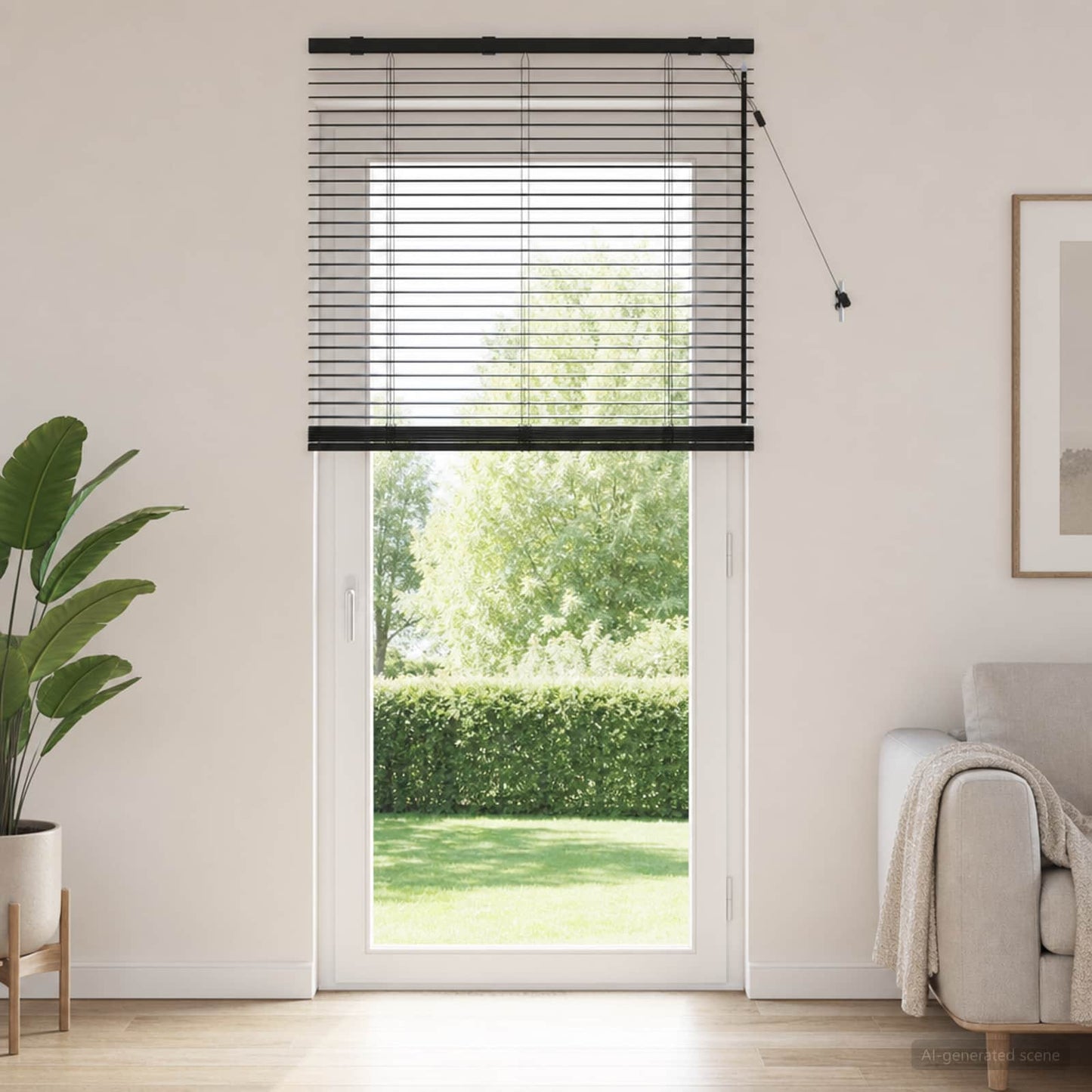 Venetian Blind Black 95 x 250 cm 35 mm Solid Paulownia Wood