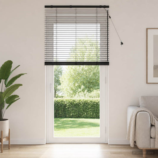 Venetian Blind Black 75 x 250 cm 35 mm Solid Paulownia Wood