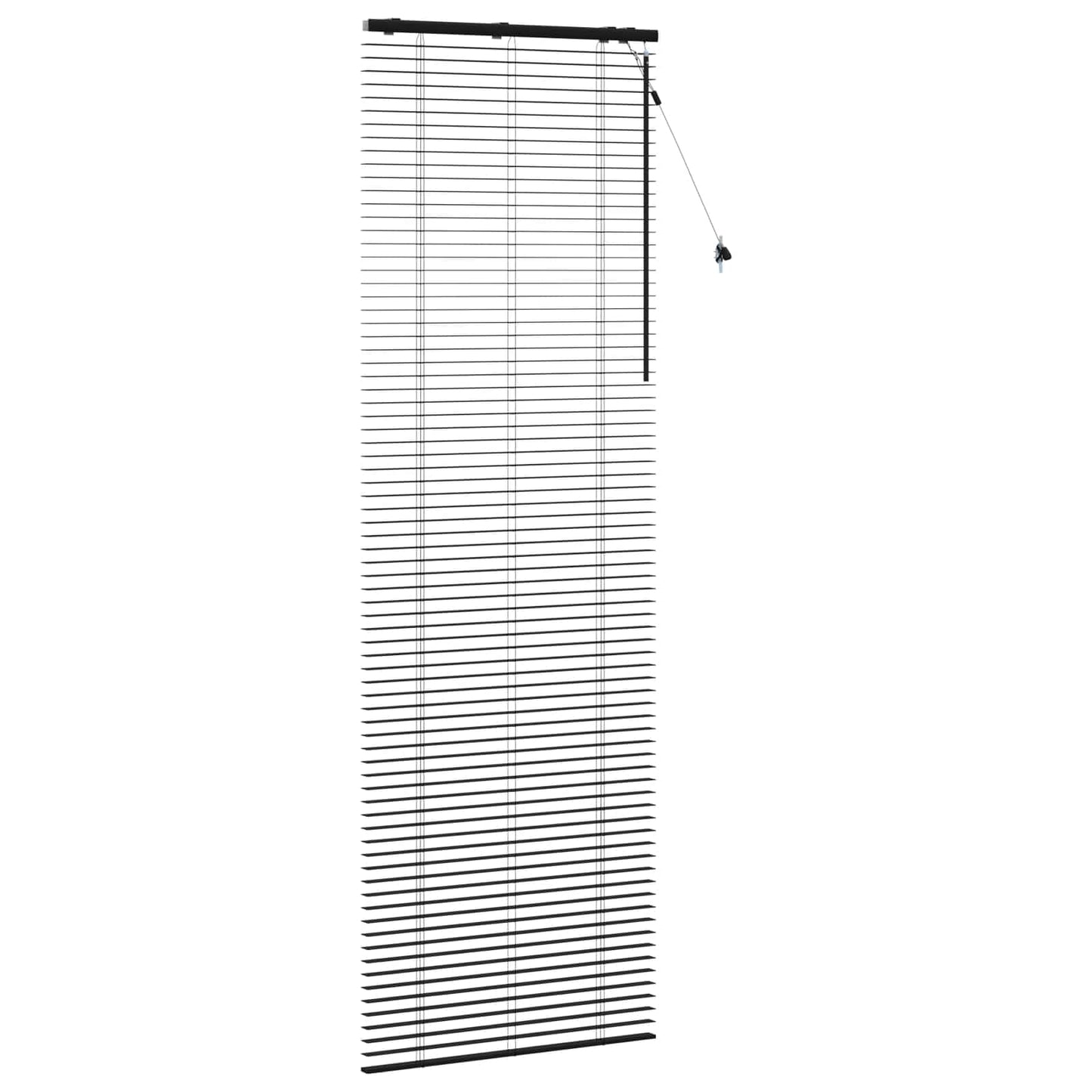 Venetian Blind Black 85 x 250 cm 35 mm Solid Paulownia Wood