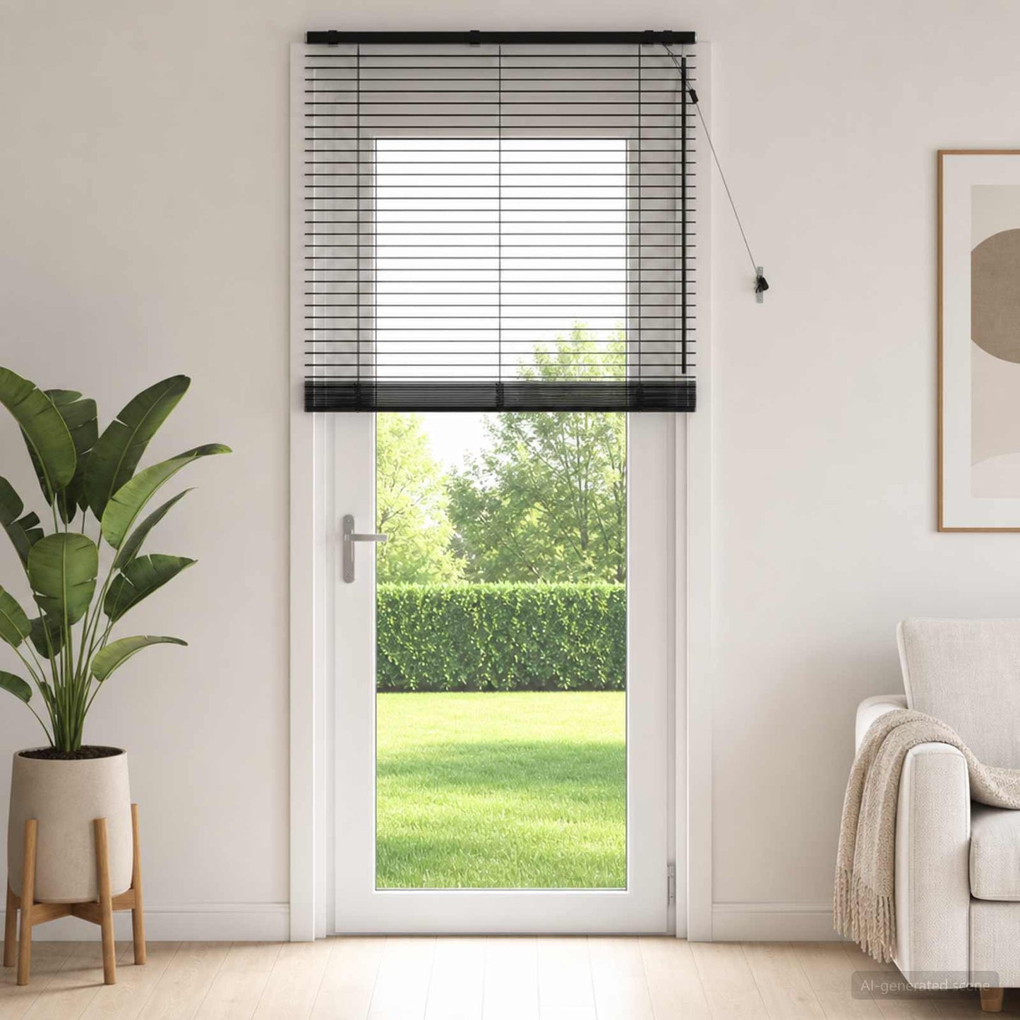 Venetian Blind Black 105 x 250 cm 35 mm Solid Paulownia Wood