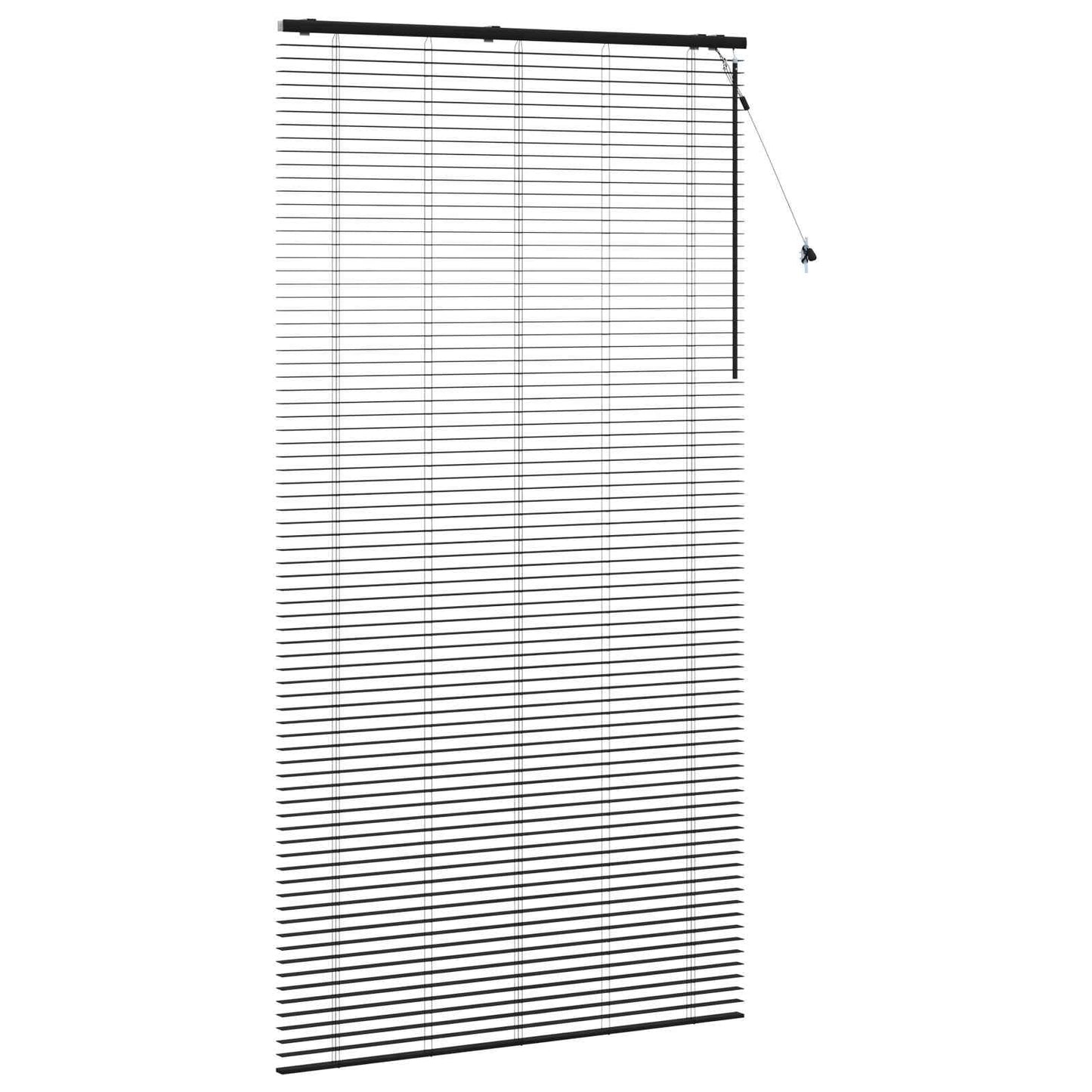 Venetian Blind Black 140 x 250 cm 35 mm Solid Paulownia Wood