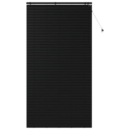 Venetian Blind Black 140 x 250 cm 35 mm Solid Paulownia Wood