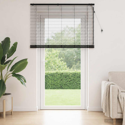 Venetian Blind Black 160 x 250 cm 35 mm Solid Paulownia Wood