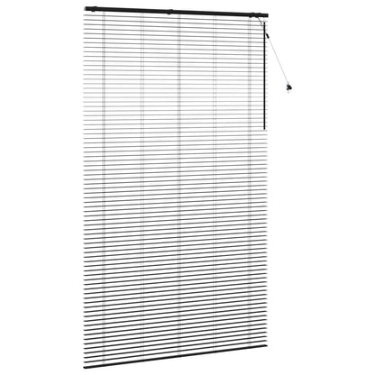 Venetian Blind Black 160 x 250 cm 35 mm Solid Paulownia Wood