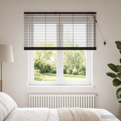 Venetian Blind Dark Brown 130 x 160 cm 35 mm
