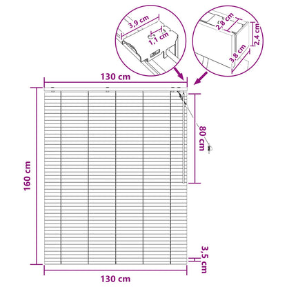 Venetian Blind Dark Brown 130 x 160 cm 35 mm