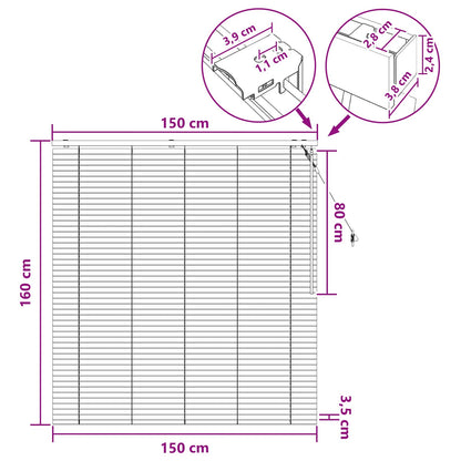 Venetian Blind Dark Brown 150 x 160 cm 35 mm