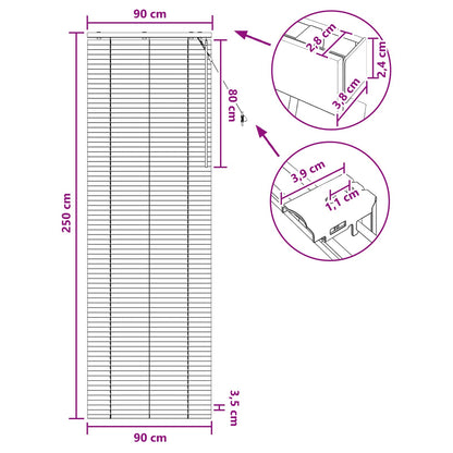 Venetian Blind Dark Brown 90 x 250 cm 35 mm