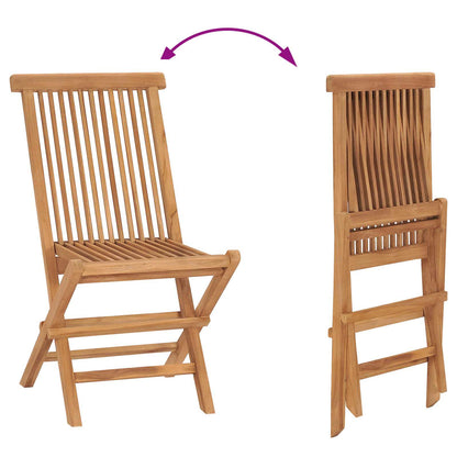 Garden Dining Set Folding Brown Soild Teak Wood