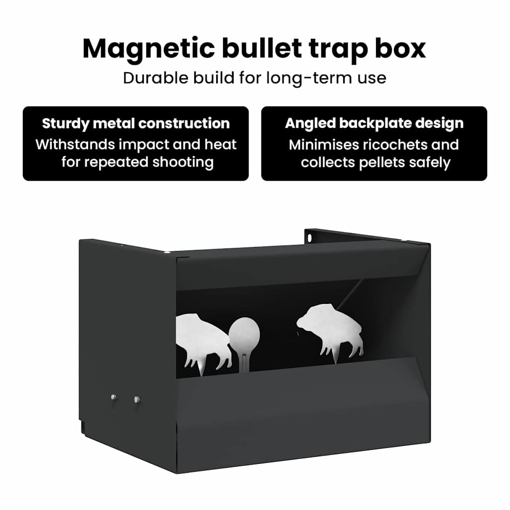 Bullet Trap Box Black 29 x 22 x 20 cm Steel