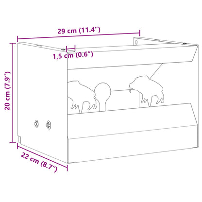 Bullet Trap Box Black 29 x 22 x 20 cm Steel