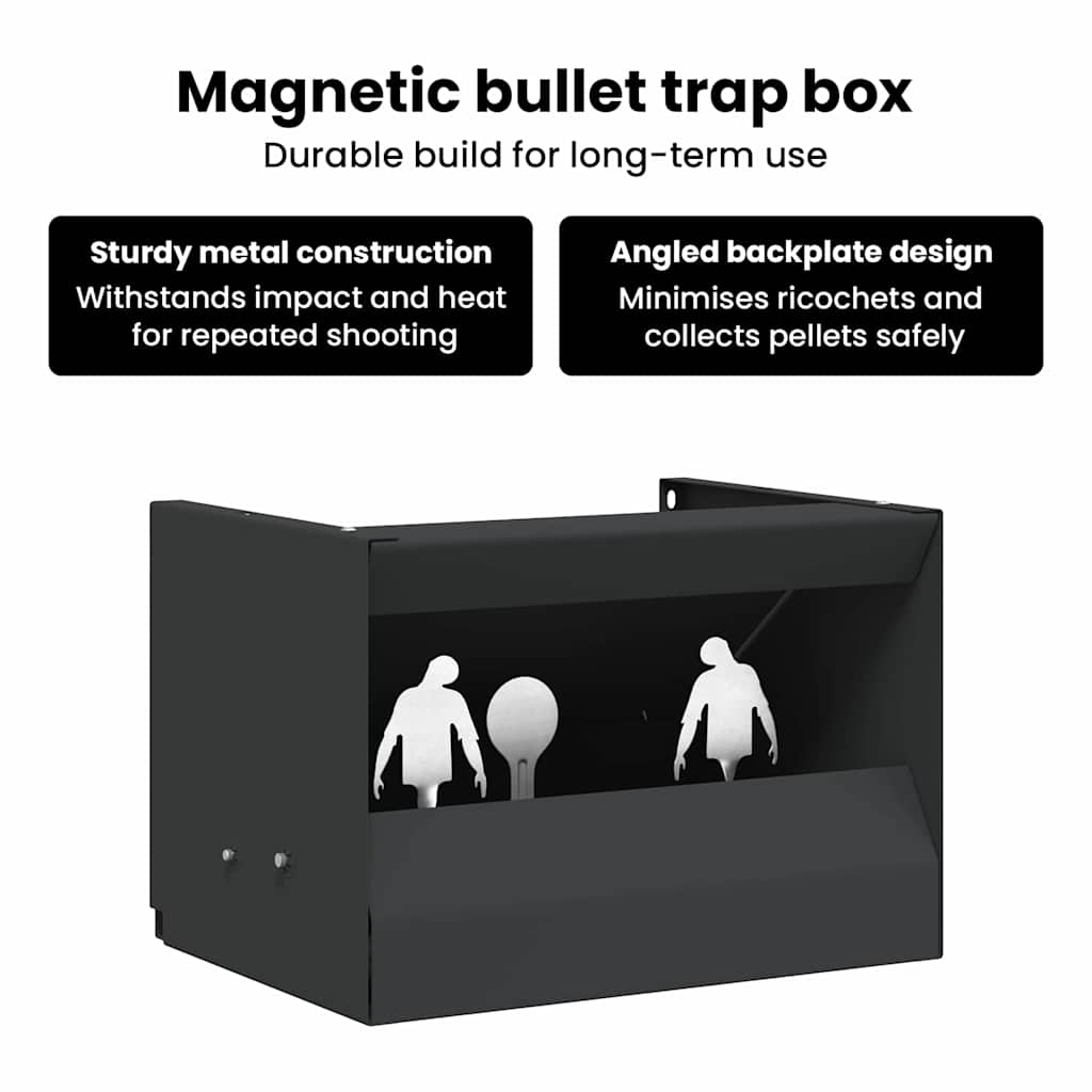 Bullet Trap Box Black 29 x 22 x 20 cm Steel