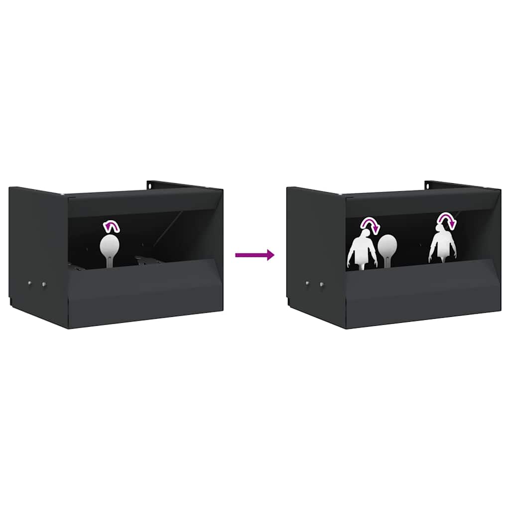 Bullet Trap Box Black 29 x 22 x 20 cm Steel