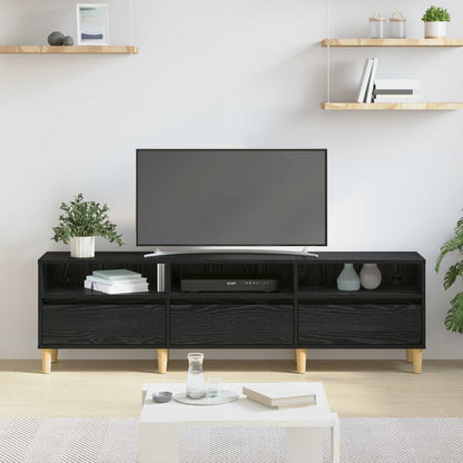 TV Cabinet Black Oak 150 x 30 x 45 cm Engineered Wood