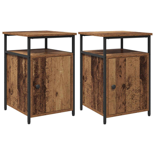 Bedside Cabinet 2 pcs Old wood Engineered Wood