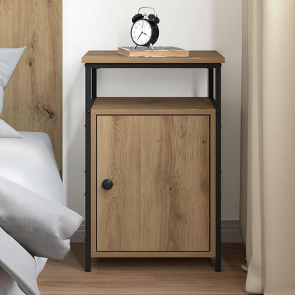 Bedside Cabinet with Drawer Artisan oak Engineered Wood