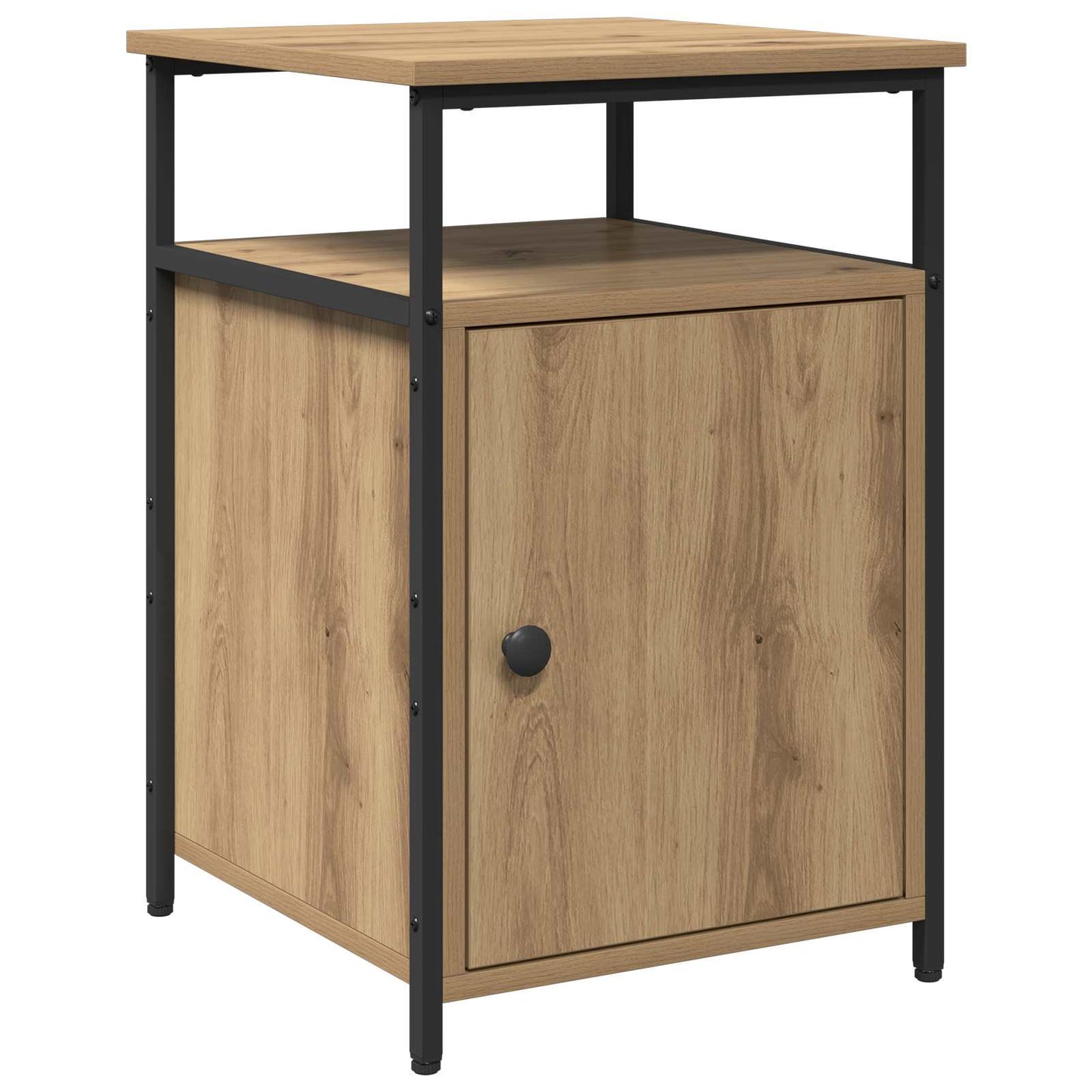 Bedside Cabinet with Drawer Artisan oak Engineered Wood