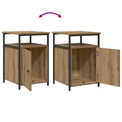 Bedside Cabinet with Drawer Artisan oak Engineered Wood