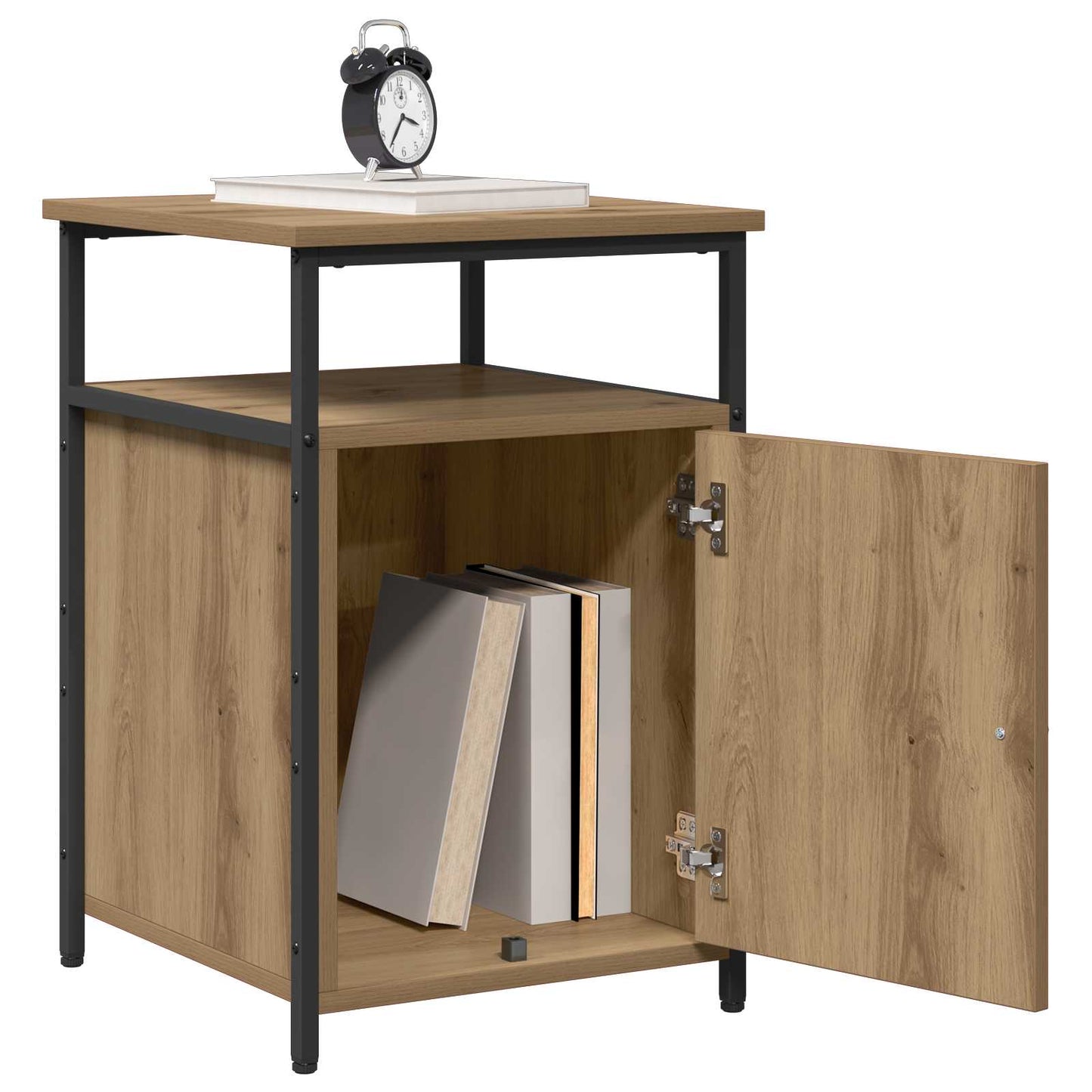 Bedside Cabinet with Drawer Artisan oak Engineered Wood