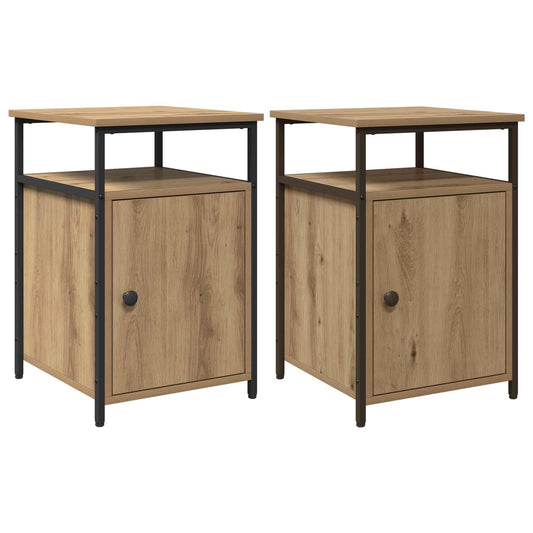 Bedside Cabinet 2 pcs Artisan oak Engineered Wood