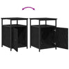 Bedside Cabinet Black oak Engineered Wood
