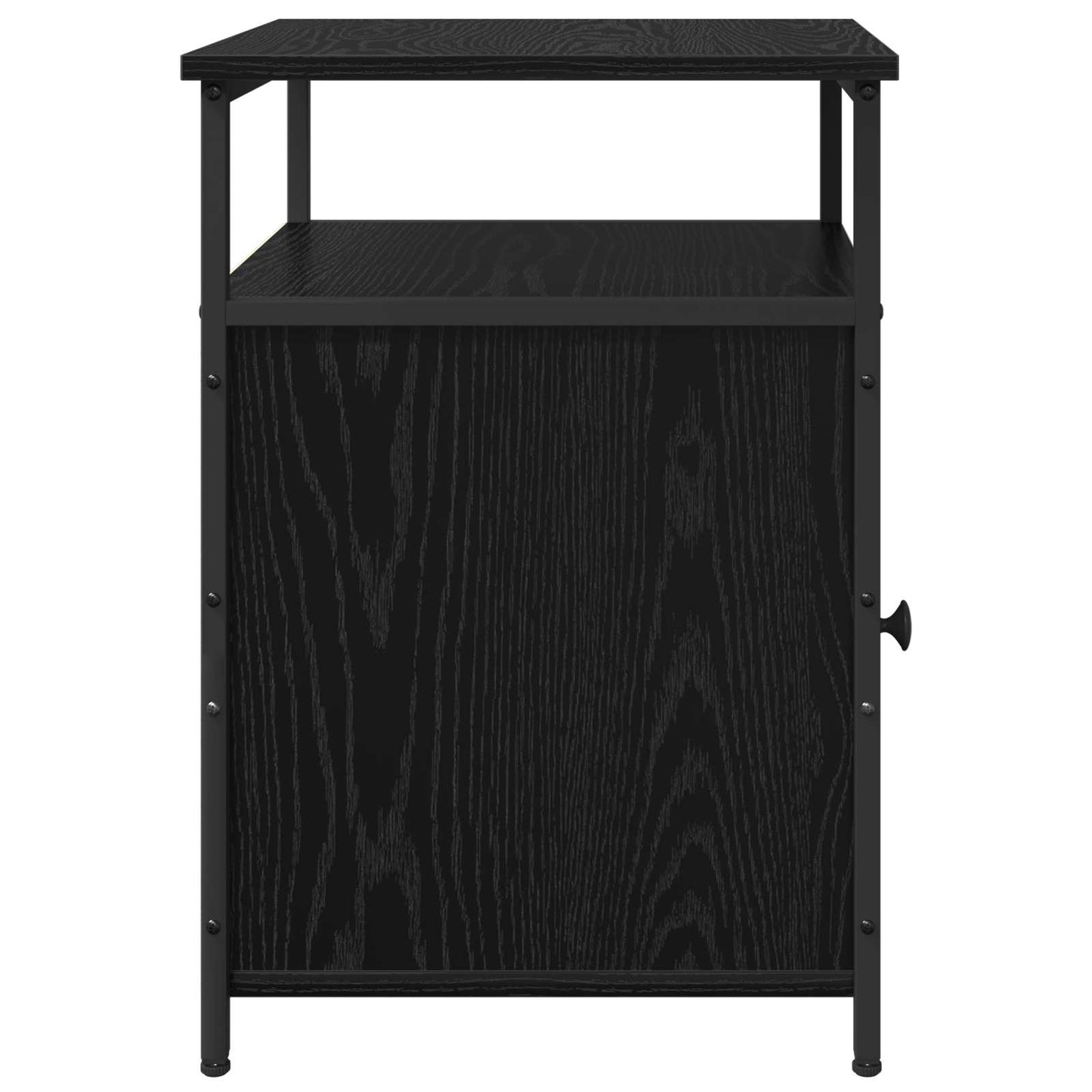 Bedside Cabinet with Drawer Black oak Engineered Wood