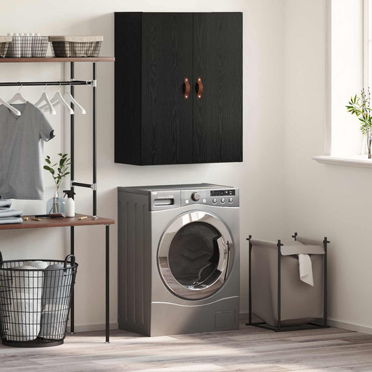 Wall Cabinet Black Oak 69.5 x 34 x 90 cm Engineered Wood