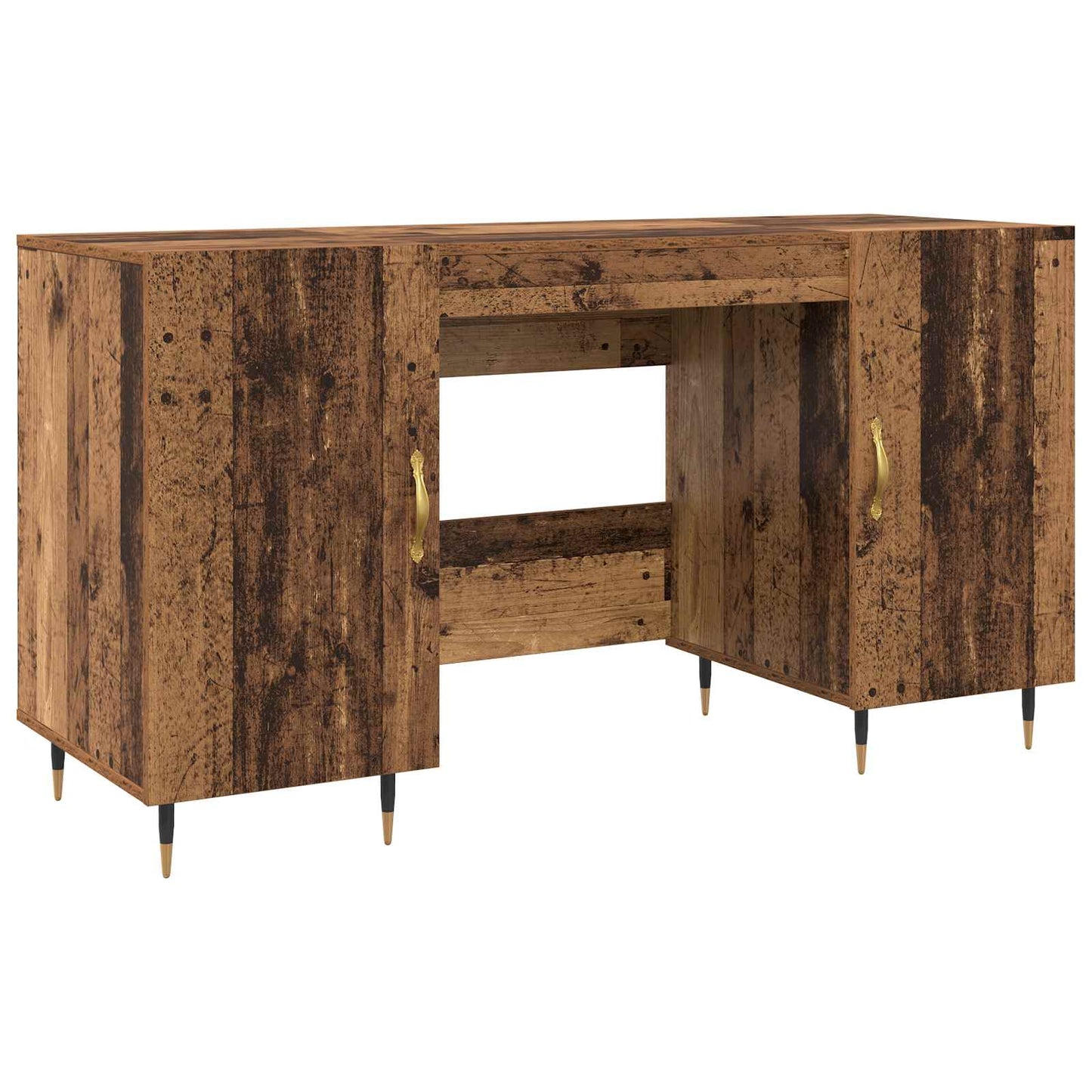 Desk with Shelf Old wood 140 x 50 x 75 cm Engineered wood
