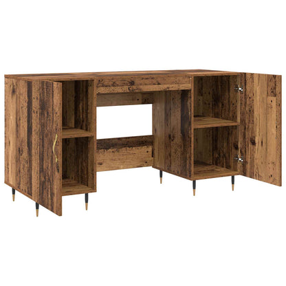Desk with Shelf Old wood 140 x 50 x 75 cm Engineered wood
