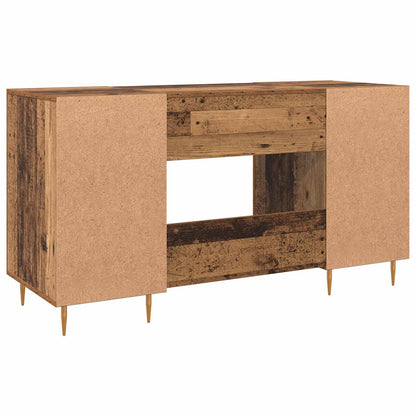 Desk with Shelf Old wood 140 x 50 x 75 cm Engineered wood