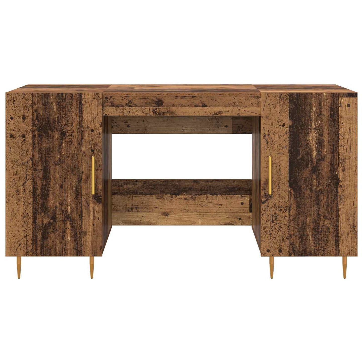 Desk with Shelf Old wood 140 x 50 x 75 cm Engineered wood