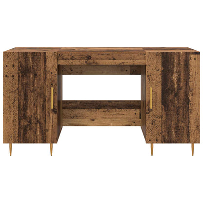 Desk with Shelf Old wood 140 x 50 x 75 cm Engineered wood