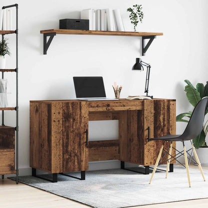 Desk with Shelf Old wood 140 x 50 x 75 cm Engineered wood