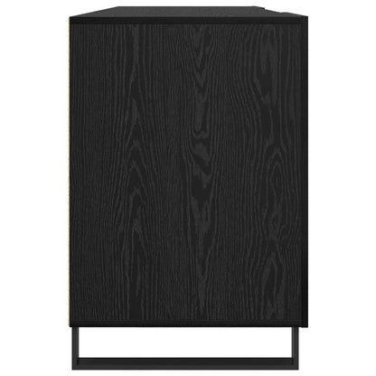Desk with Shelf Black oak 140 x 50 x 75 cm Engineered wood