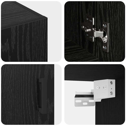 Wall Cabinet Black oak 60 x 31 x 70 cm Engineered wood