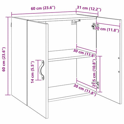 Wall Cabinet Old wood 60 x 31 x 60 cm Engineered wood
