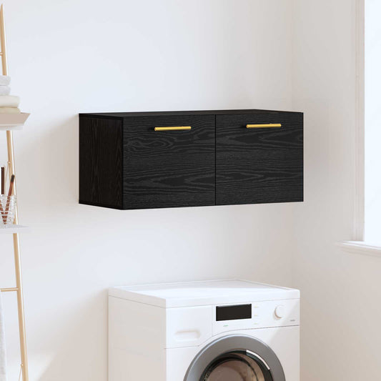 Wall Cabinet 80 x 36.5 x 35 cm Engineered Wood Black oak