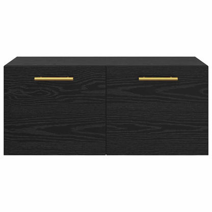 Wall Cabinet Black oak 80 x 36.5 x 35 cm Engineered wood