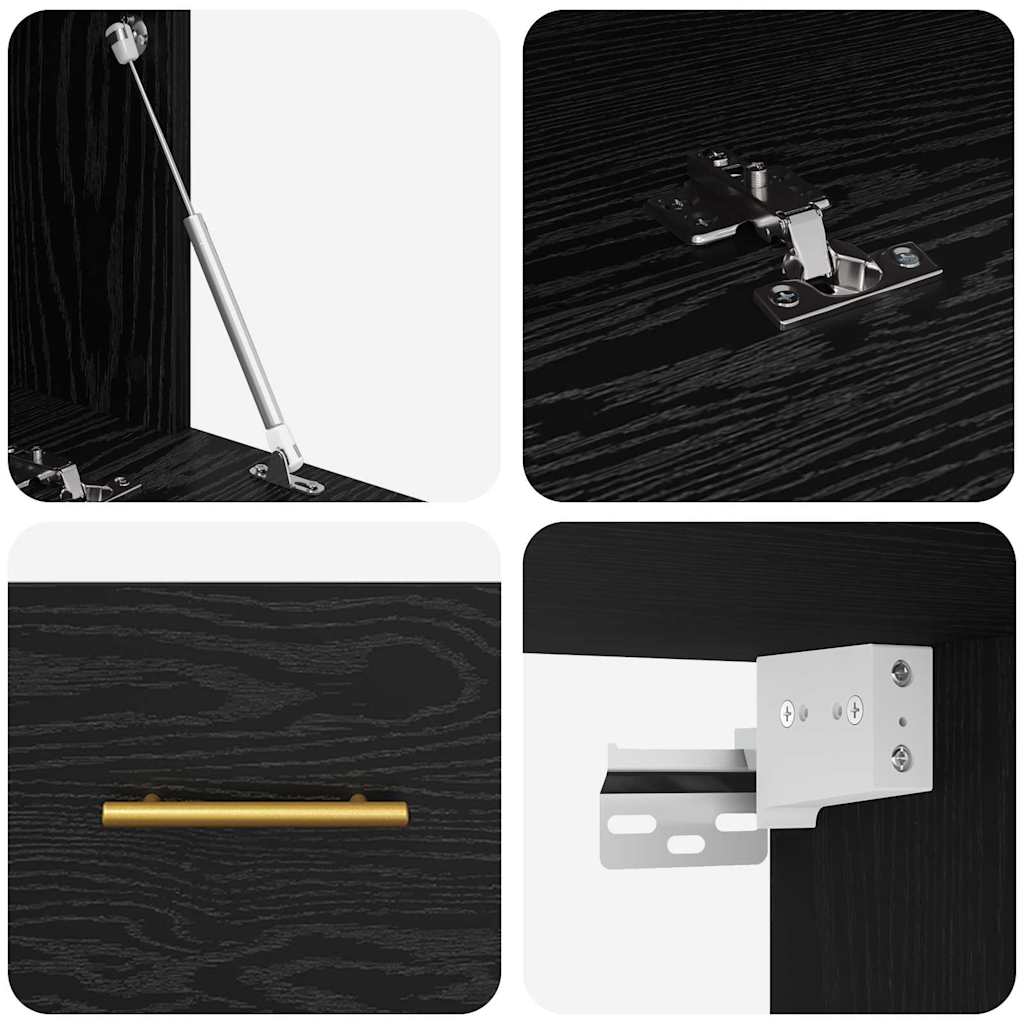 Wall Cabinet Black oak 100 x 36.5 x 35 cm Engineered wood