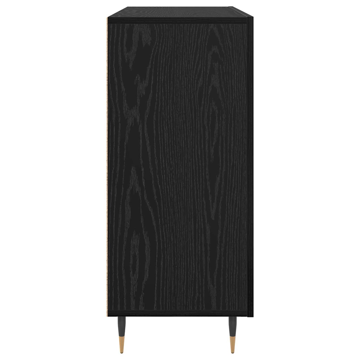 Sideboard Black Oak 90 x 34 x 80 cm Engineered Wood