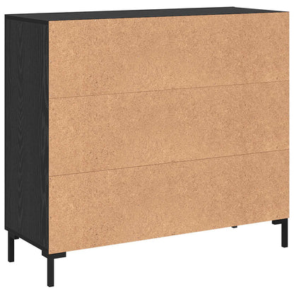 Sideboard Black Oak 90 x 34 x 80 cm Engineered Wood