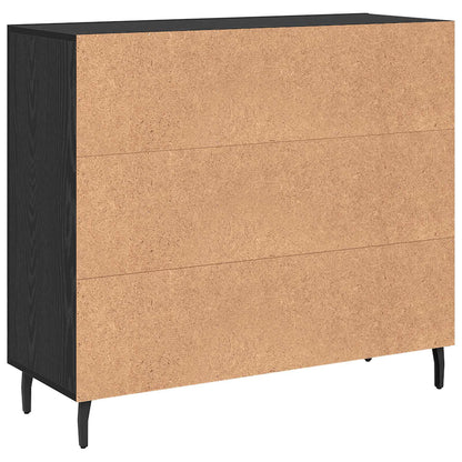 Sideboard Black Oak 90 x 34 x 80 cm Engineered Wood
