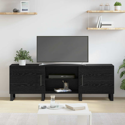 TV Cabinet Black Oak 150 x 30 x 50 cm Engineered Wood