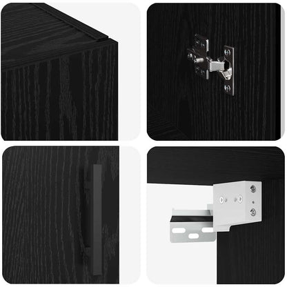 Wall Mounted Cabinet Wall-mounted Black oak 69.5 x 34 x 90 cm