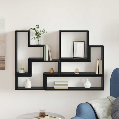 Wall Shelf Wall-Mounted Black Oak 96 x 12 x 64 cm