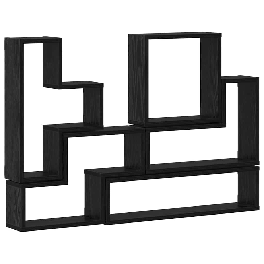 Wall Shelf Wall-Mounted Black Oak 96 x 12 x 64 cm