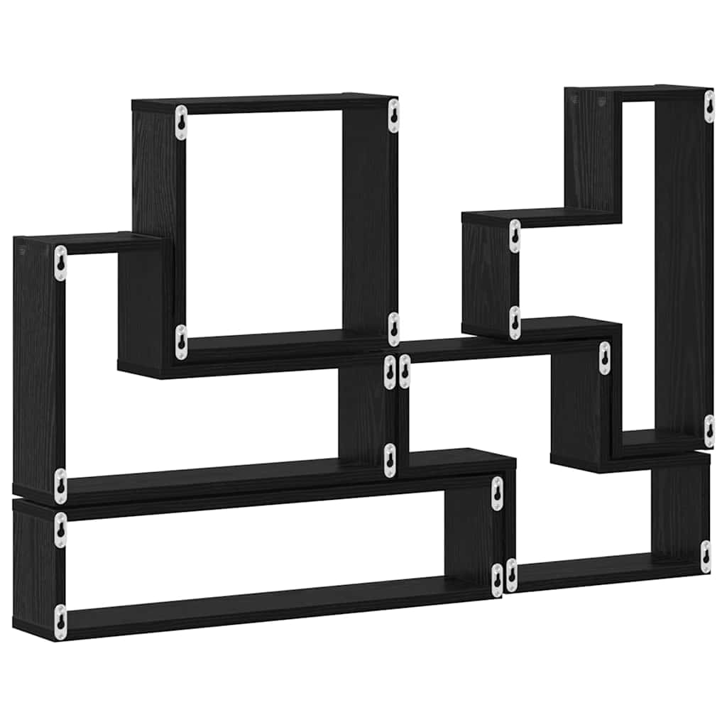 Wall Shelf Wall-Mounted Black Oak 96 x 12 x 64 cm